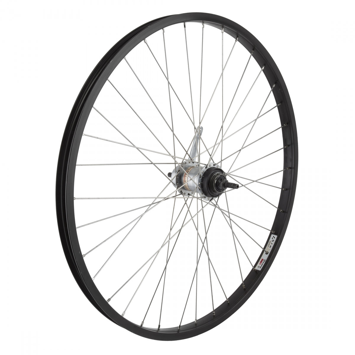 Rear Wheel 26X1.75 559X25 Alloy Black Nexus 3Sp Coaster Brake 120mm DT Swiss 2.0mm Silver spokes W/Trim Kit & Shifter