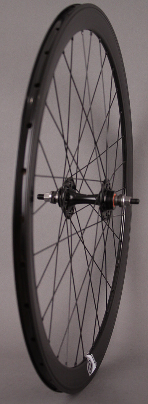 Track Attack POLISHED BLACK 32h Track Bike Fixed Gear Aero Wheelset 42mm