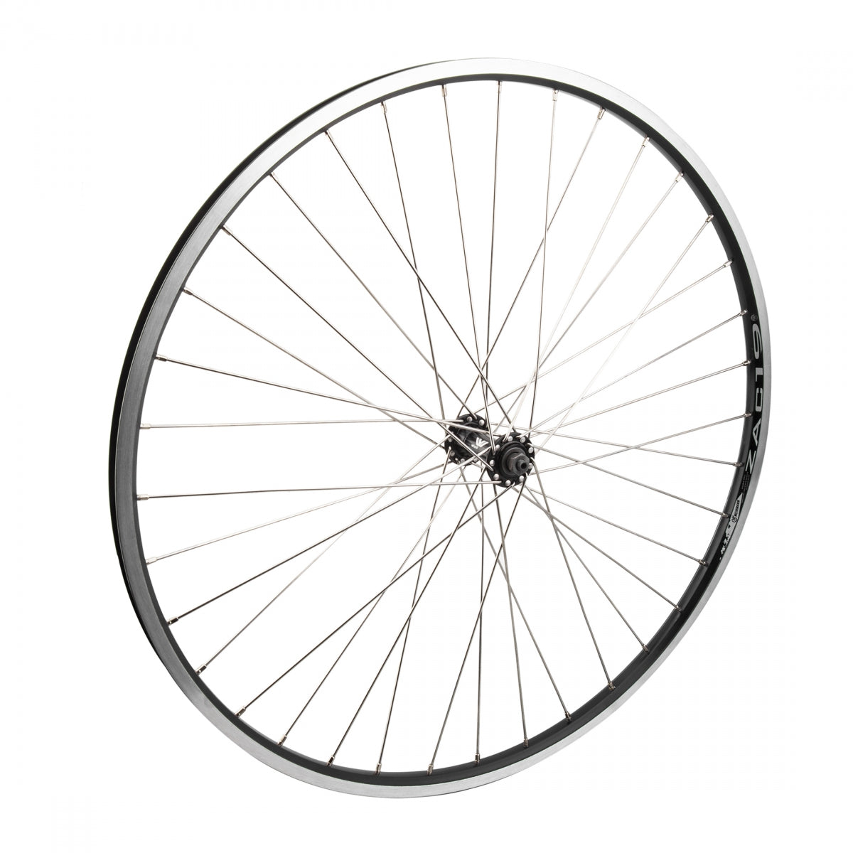 WheelMaster 700C/29" Weinmann ZAC19 Alloy Hybrid/Comfort Front Bicycle Wheel, Black Double Wall Machined Sidewall Rim, 36 Spoke, QR