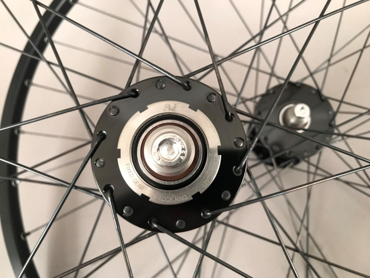 H Plus + Son TB14 Black Rims - Phil Wood Track Hubs Wheelset