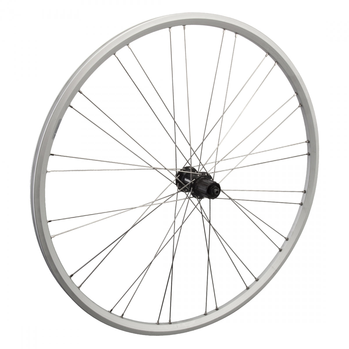 Wheel Rear 700c 622X19 Ryde Z2000 Silver 32 Shimano Rm35 8-10S Centerlock W/6 Bolt Adaptor Quick Release 135Mm Dti2.0Sl