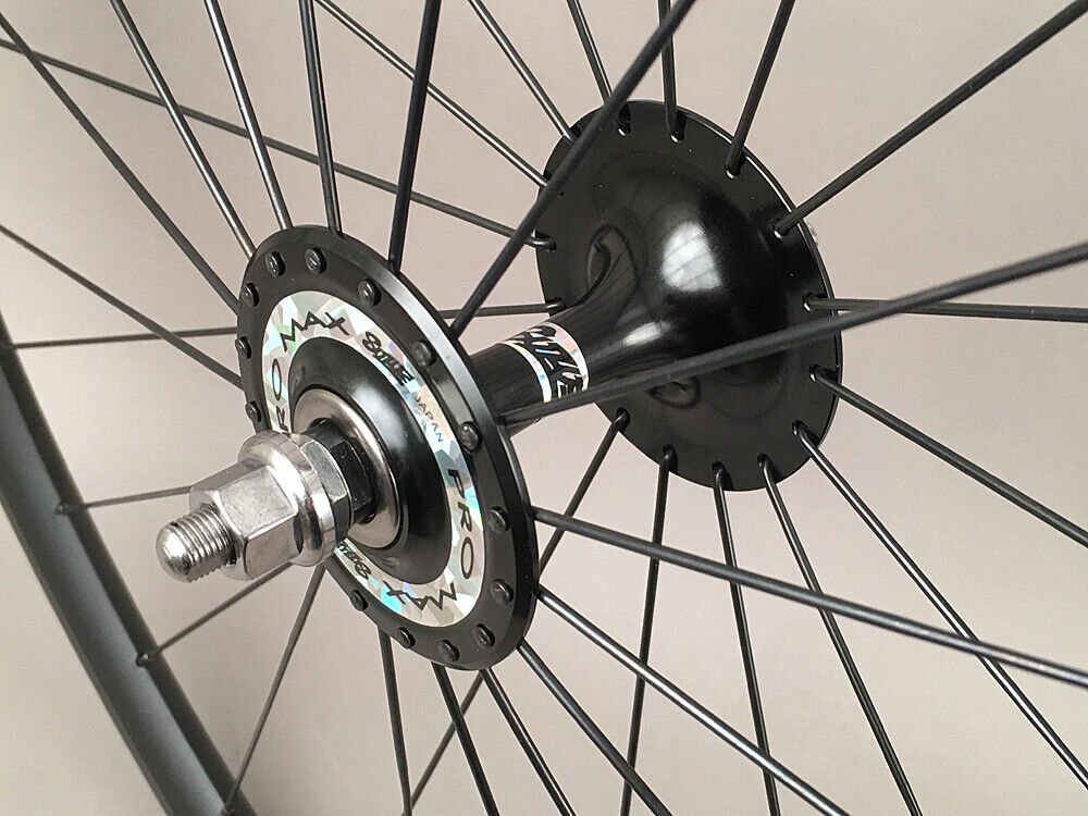 H Plus Son Archetype Black Rims Suzue ProMax Hubs Track Bike Fixed Gear Wheelset