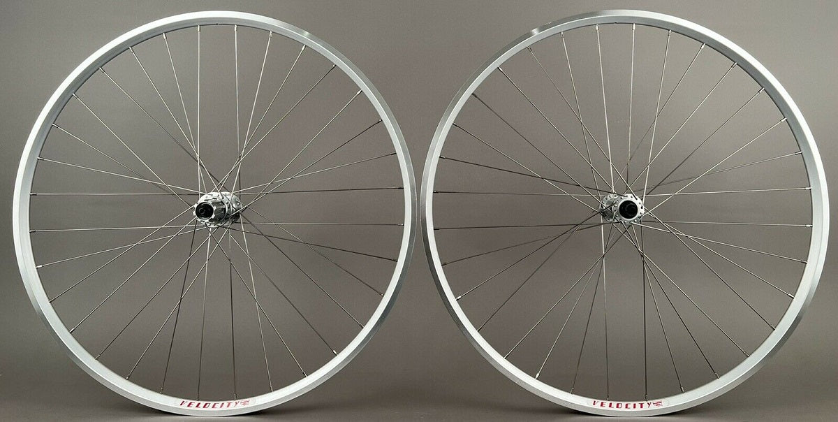 Velocity A23 Miche Hubs Road Bike Silver Wheelset Tubeless Rim Brake