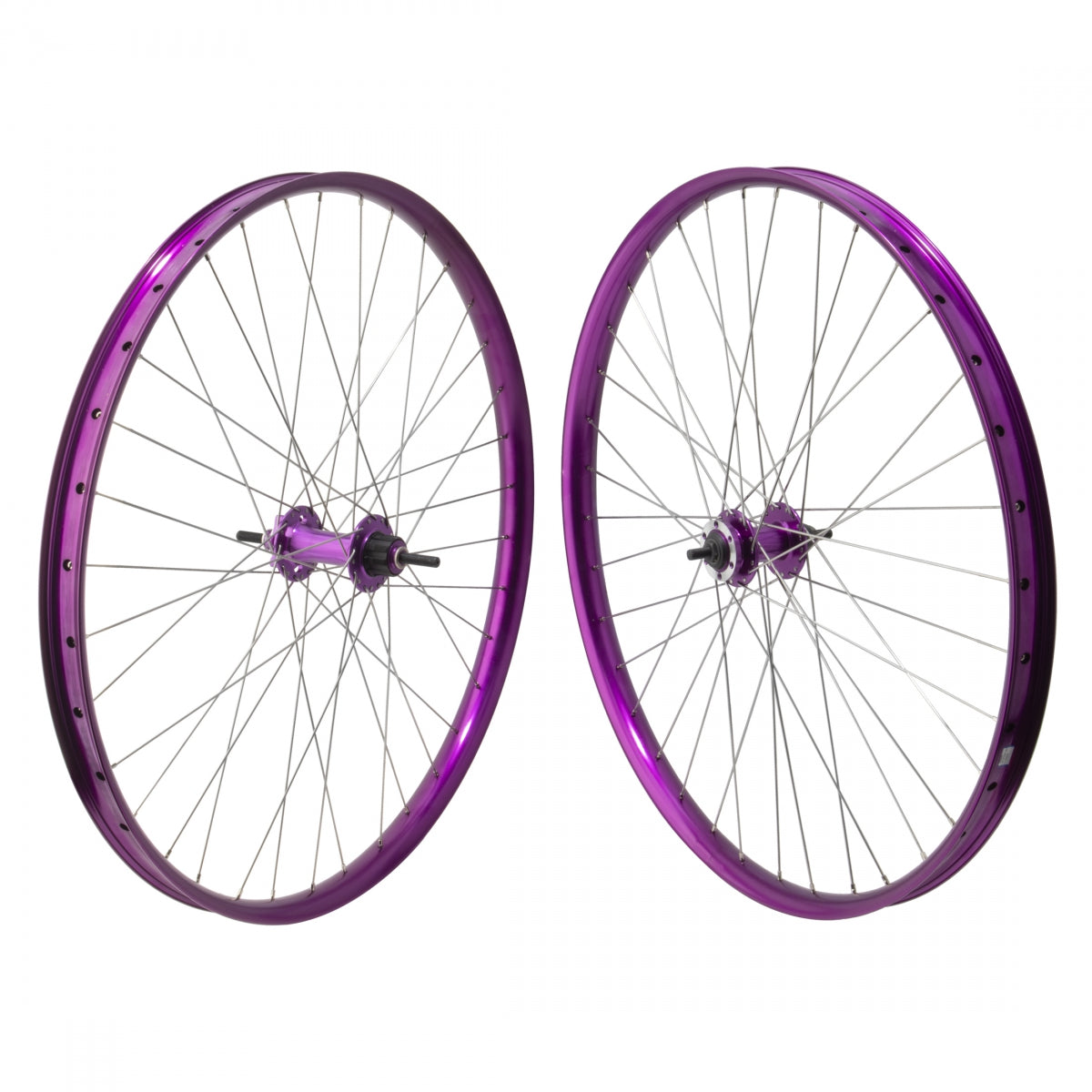 Wheelset 29er 622X36 SE Bikes Monster Quad Purple Disc 36h Single Speed cassette 6 Disc, 3/8 110mm 142mm SS2.0 Silver spokes