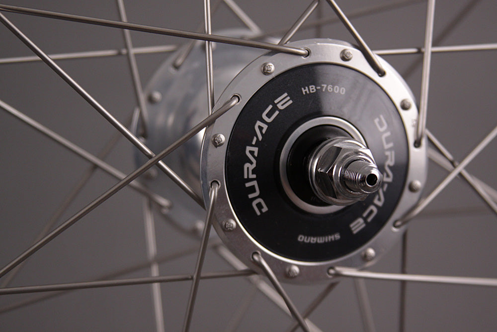 H Plus Son Archetype Silver Dura Ace 7600 Track Hubs Wheelset