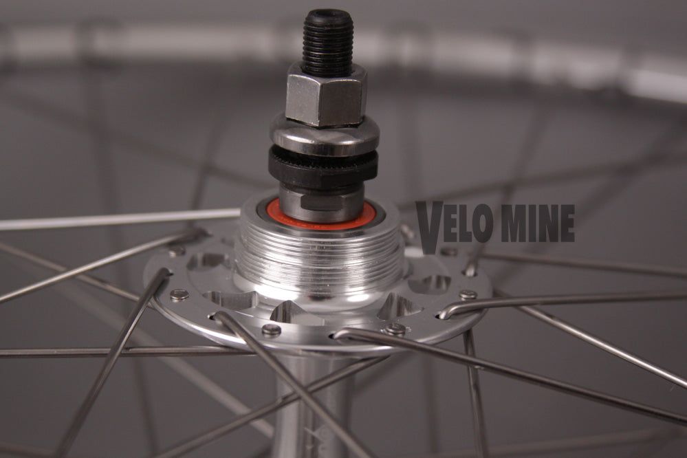 H + Plus Son Archetype Polished Silver Rims Track Wheelset 32h