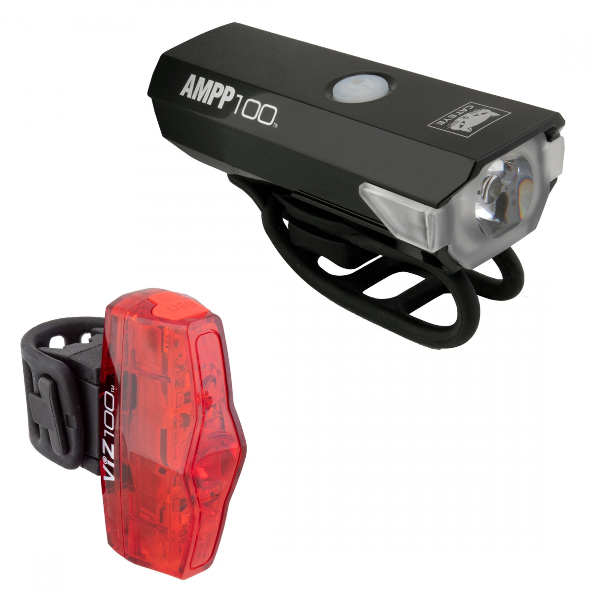 Light Cateye Hl-El041Rc Tl-Ld800B Ampp100/Viz100 Combo Black
