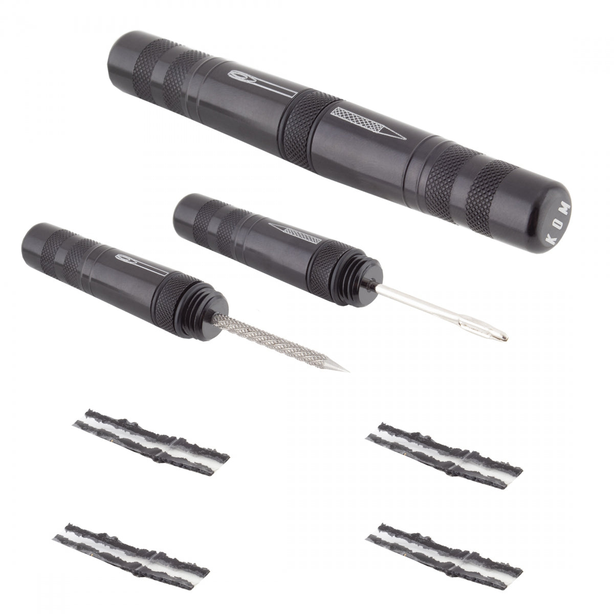 Patch Kit Kom Tubeless Tire Repair Plug Kit Aly Black 10/Cs