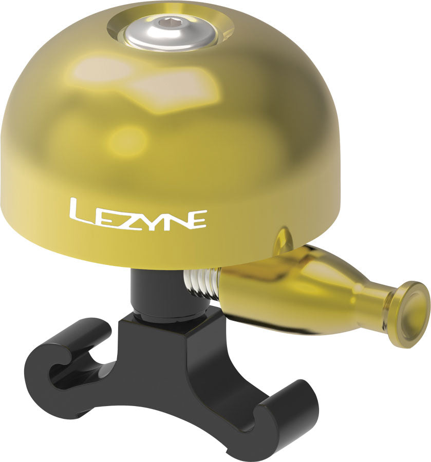 Lezyne Classic Brass Bell: O-Ring Mount, Medium, Brass/Black