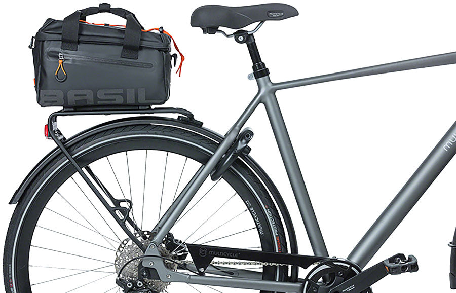 Basil Miles Trunk Bag - 7L, MIK Mount , Black/Orange