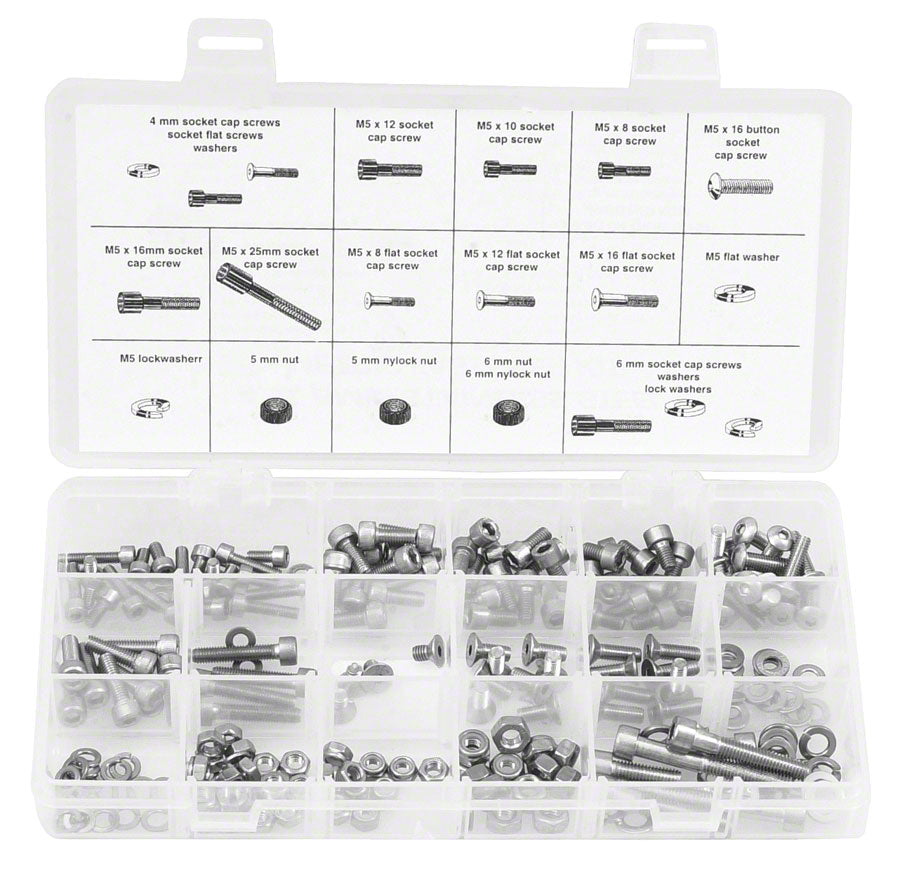 Wheels Manufacturing 4,5,6mm Fastener Kit - 218 Pieces of Stainless Steel Bolts, Nuts, Washers