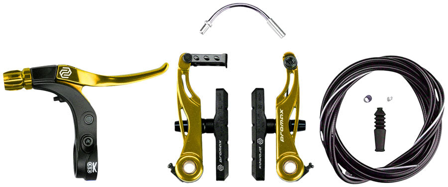 Promax P-1/Click V-Point Linear Pull Brake Kit- 85mm, Gold