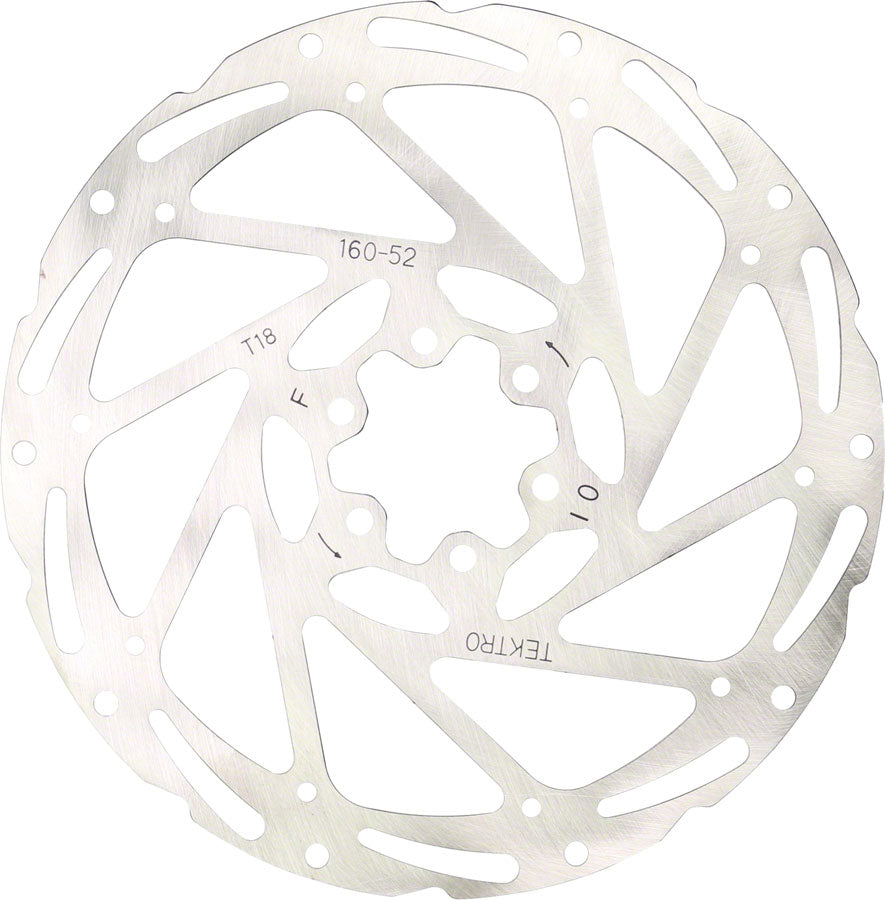 Tektro TR180-52 Disc Rotor - 180mm, 6-Bolt, 1.8mm Thickness, For 2-Piston Calipers, Silver