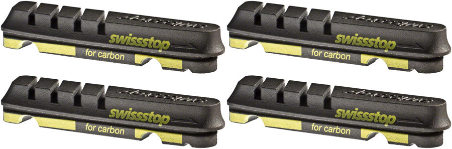 SwissStop Flash EVO Set of 4 SRAM/Shimano Rim Brake Inserts, Black Prince Compound