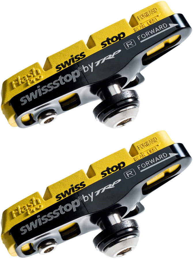 SwissStop Full FlashPro Pair of SRAM/Shimano Rim Brake Shoes and Pads, Yellow King Compound
