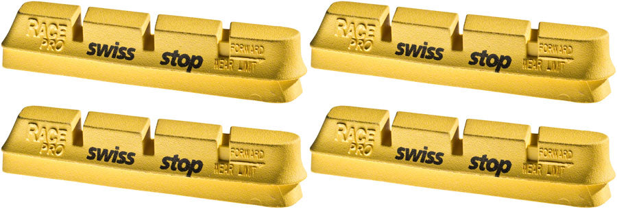 SwissStop RacePro Set of 4 Campagnolo Rim Brake Inserts, Yellow King Compound