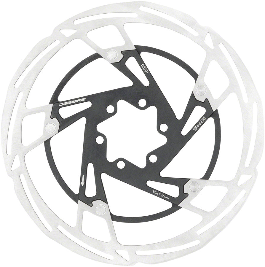 Jagwire Pro LR2 Disc Brake Rotor - 180mm, 6-Bolt, Silver/Black