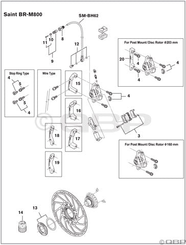 Shimano BH90, BH96, BH63, BH62, BH61 Brake Hose Banjo Bolt and O-Rings