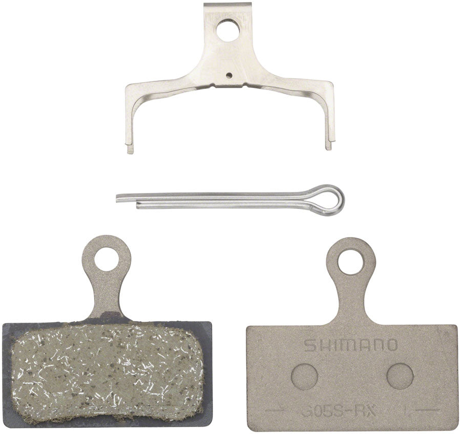 Shimano G05S-RX Disc Brake Pad and Spring - Resin Compound, Stainless Steel Back Plate, Box/25 pair