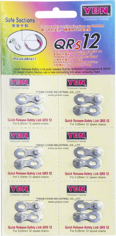 YBN 12-Speed QRS Link, Card of 6, Reusable up to 5 times