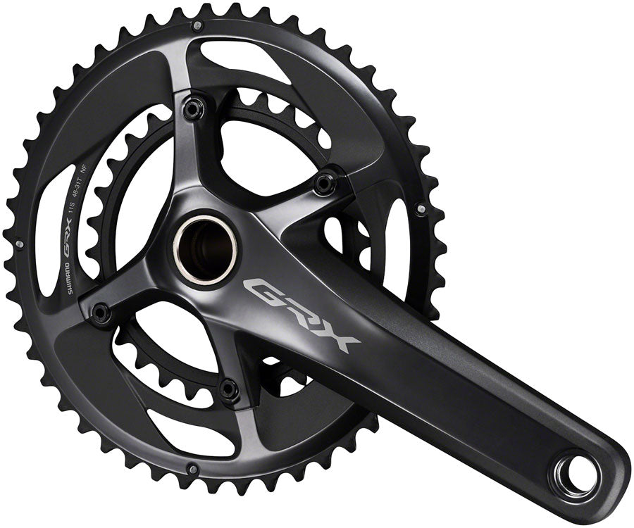Shimano GRX FC-RX810-2 Crankset - 175mm, 11-Speed, 48/31t, 110/80 BCD, Hollowtech II Spindle Interface, Black OEM
