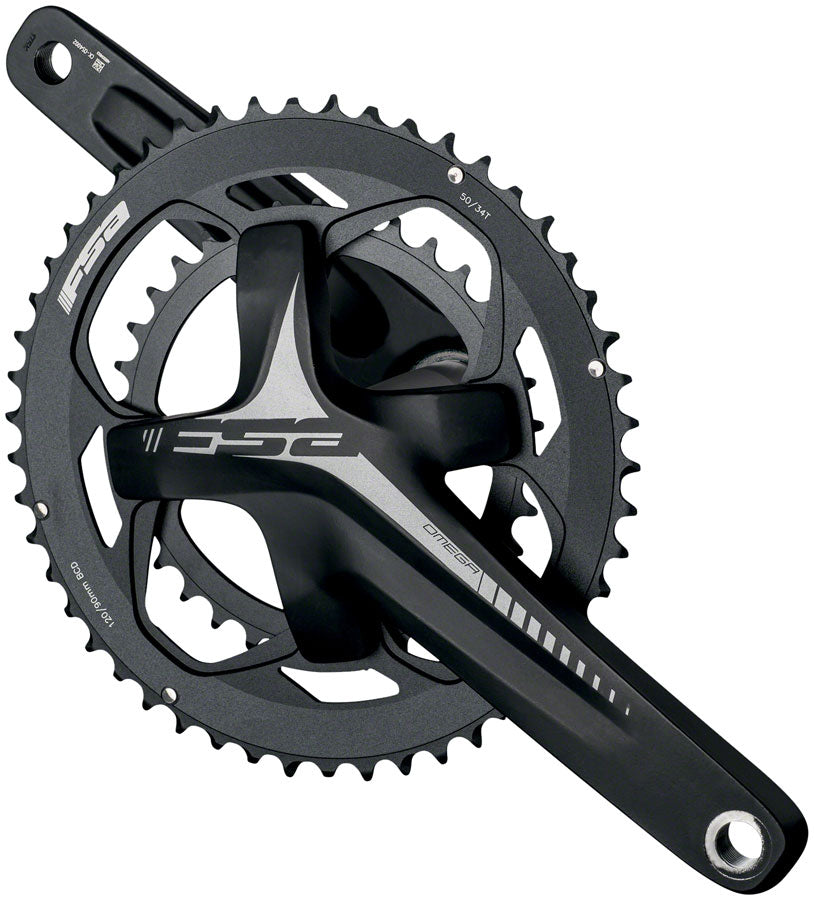 FSA Omega AGX 165mm 30/46T 10/11-Speed 386 EVO Crankset Black