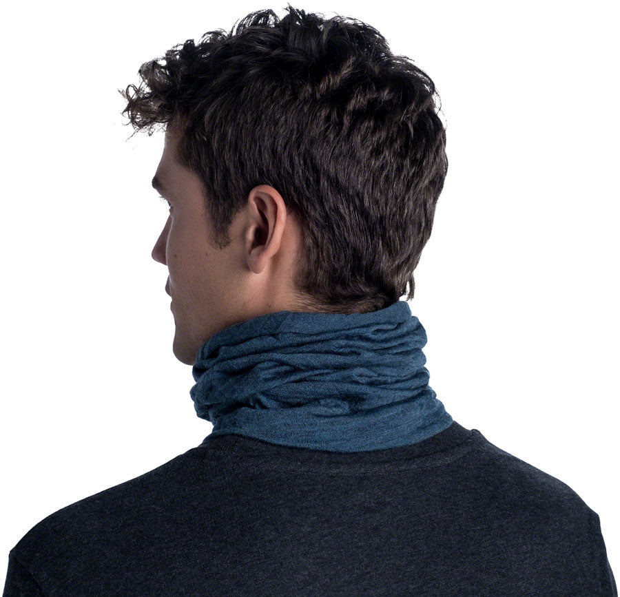 Buff Merino Lightweight Multifunctional Headwear - Dusty Blue Melange, One Size