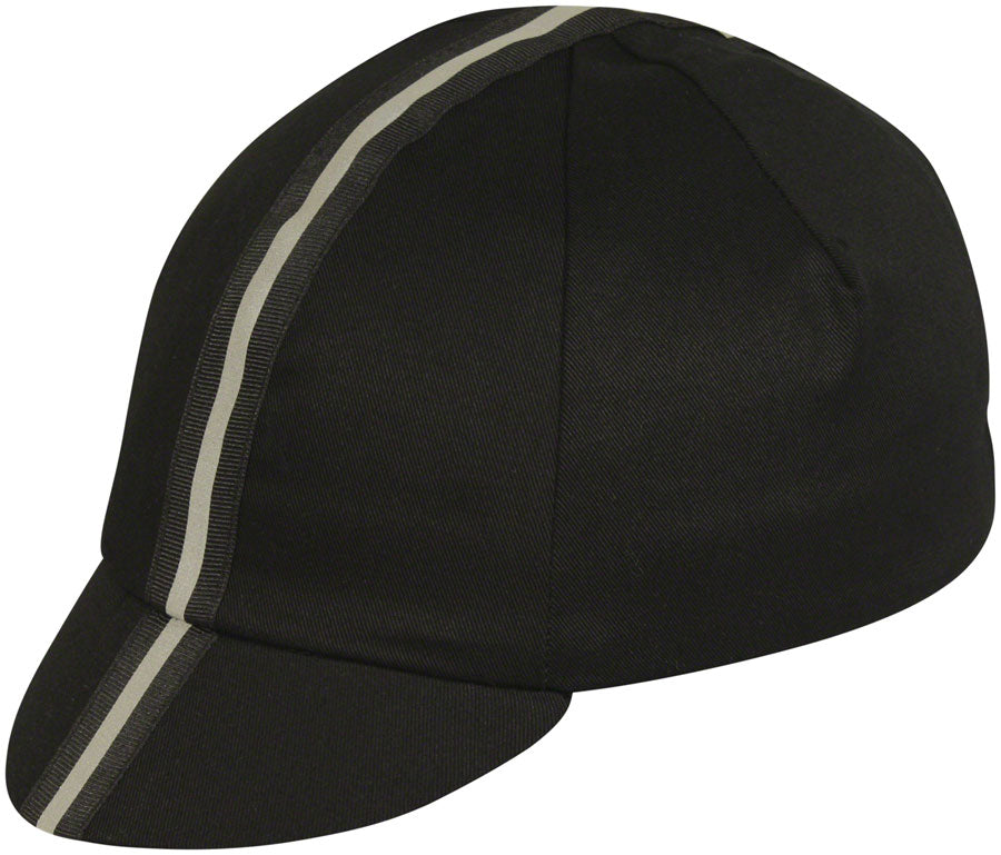 Pace Sportswear Traditional Reflective Cycling Cap - Black/Black Ribbon, One Size