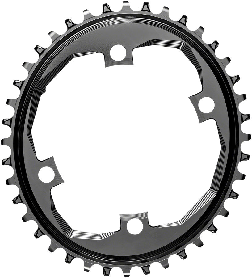 absoluteBLACK Oval 110 BCD for SRAM Apex Chainring for SRAM Apex 1 - 40t, 110 SRAM Asymmetric BCD, 4-Bolt, Narrow-Wide, Black
