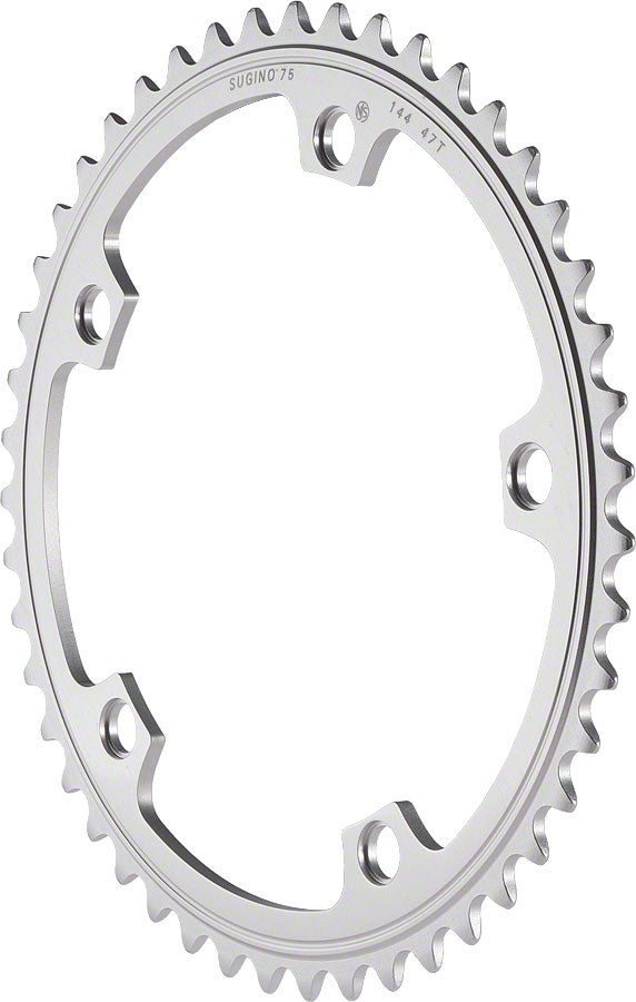 Sugino75 46t x 144mm 1/8" 5-Bolt Track Chainring Silver