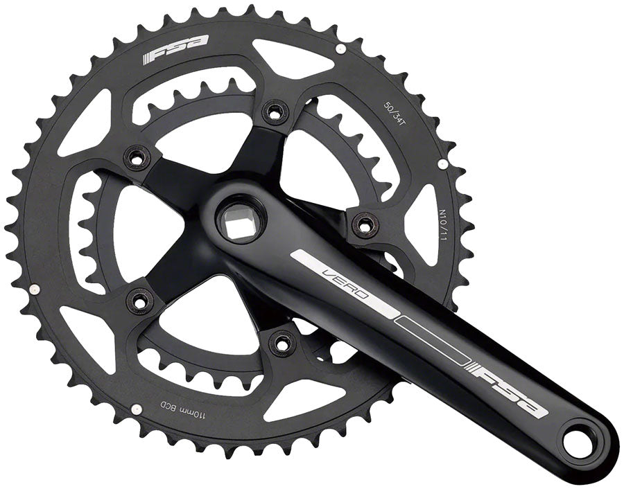 FSA Vero Compact 170mm 50/34T 9-Speed Square Taper Crankset Black