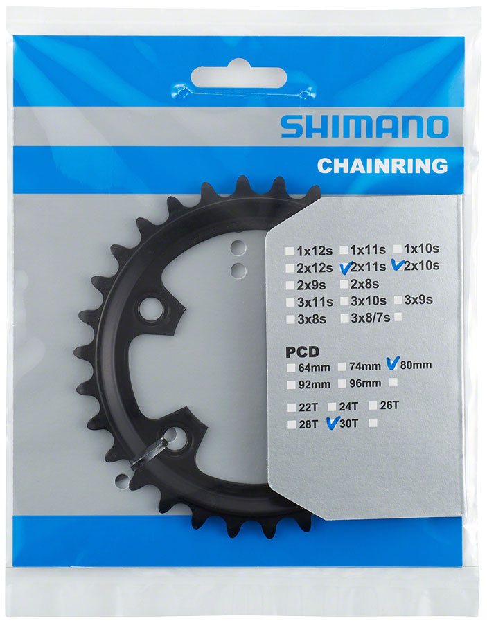 Shimano FC-RX600-10/11 Chainring - 30t, 80mm BCD, For 2x10 and 2x11, Black