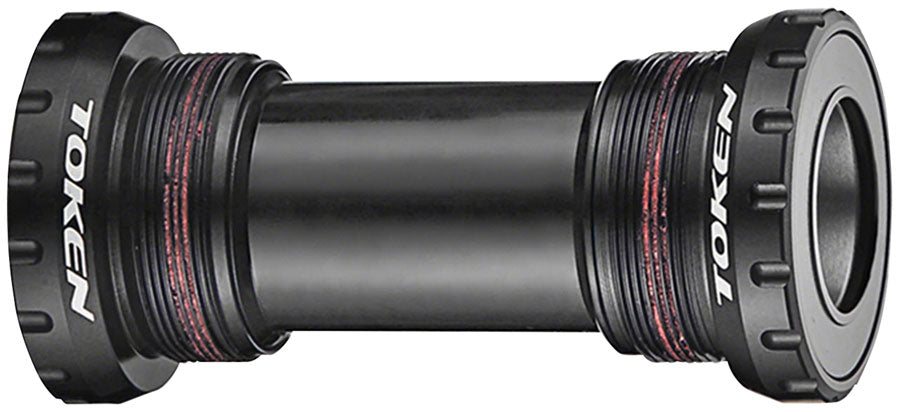 Token TK878 Threaded Bottom Bracket - English, Shimano HollowTech II, Black