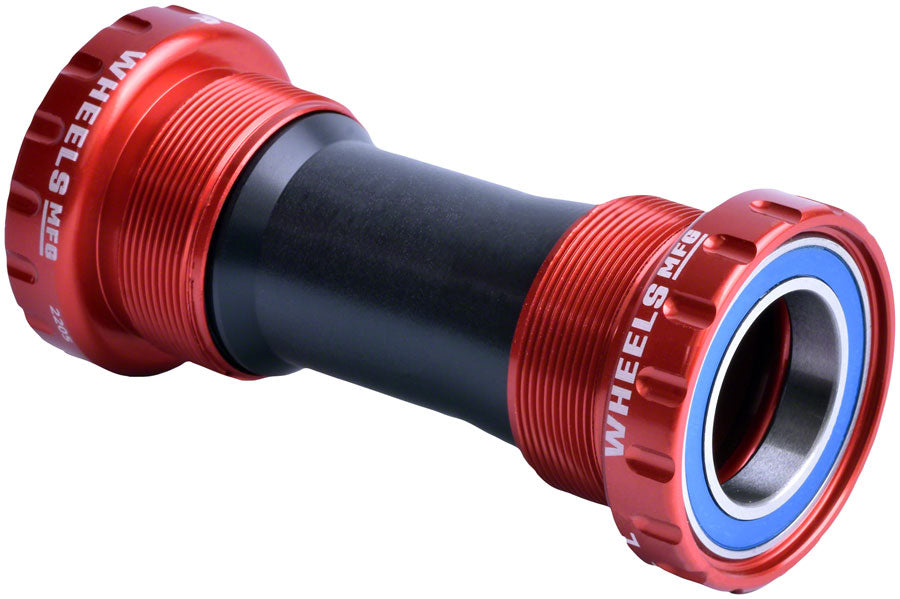 Wheels Manufacturing BSA Bottom Bracket BSA, Threaded Hollowtech II, 24 mm Red