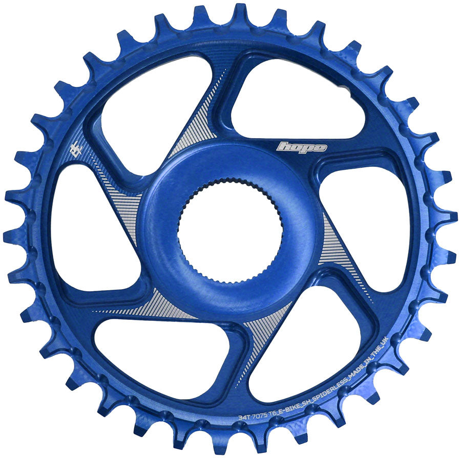 Hope Shimano eBike Chainring - 34t, Blue
