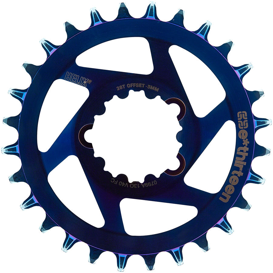 e*thirteen Helix R Guidering - 28t, 11/12-Speed, 3mm Offset, SRAM 3-Bolt DM, Intergalactic