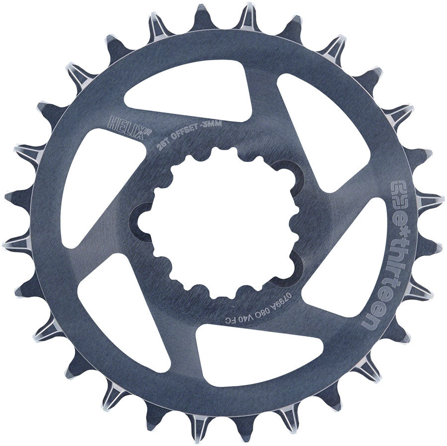 e*thirteen Helix R Guidering - 28t, 11/12-Speed, 3mm Offset, SRAM 3-Bolt DM, Gray