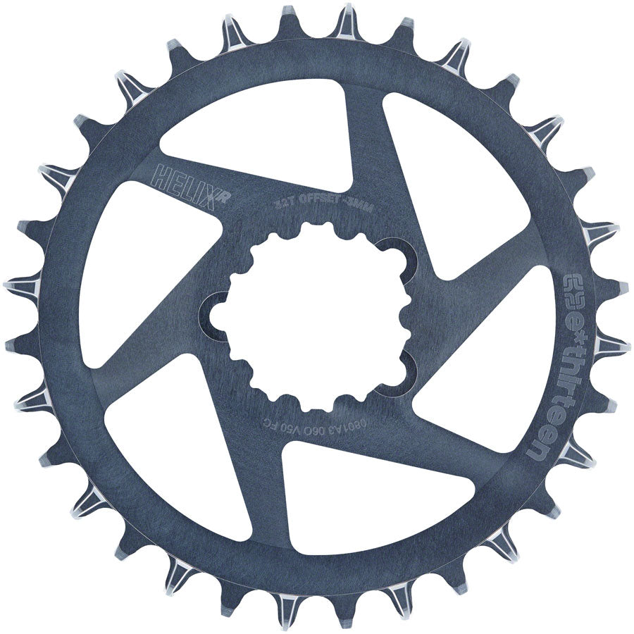 e*thirteen Helix R Guidering - 34t, 11/12-Speed, 3mm Offset, SRAM 3-Bolt DM, Gray