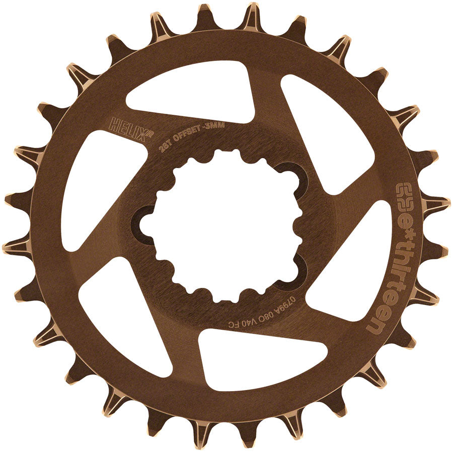 e*thirteen Helix R Guidering - 28t, 11/12-Speed, 3mm Offset, SRAM 3-Bolt DM, Bronze