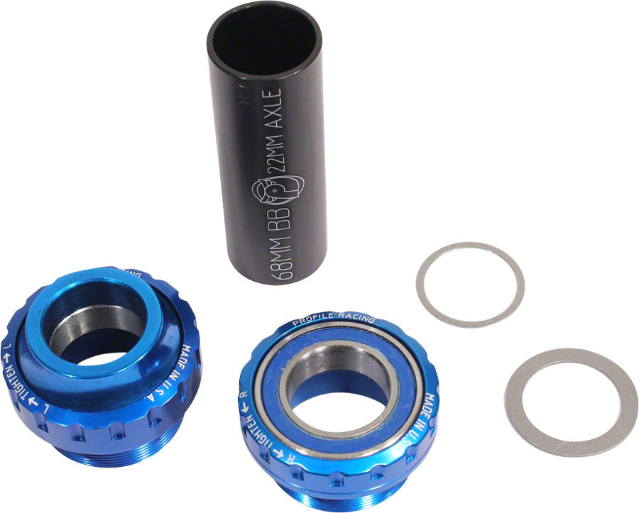 Profile Racing Elite Euro External Bearing - 22mm Blue (No Spindle) Bottom Blue
