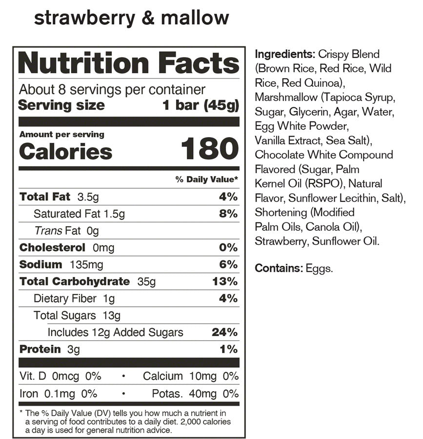 Skratch Labs Crispy Rice Cake Bar - Strawberry and Mallow, Box of 8