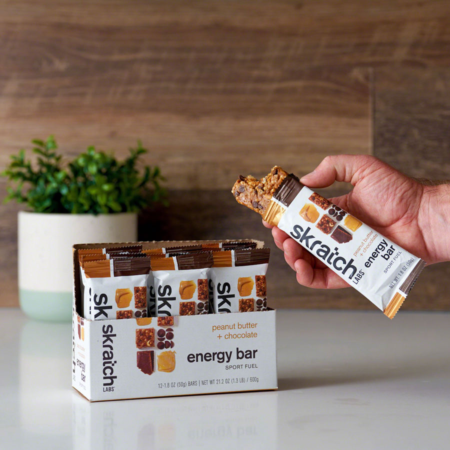 Skratch Labs Sport Fuel Energy Bars - Peanut Butter and Chocolate, Box of 12