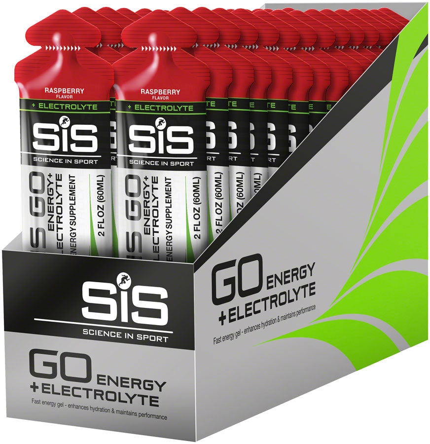 SIS Science in Sport Nutrition GO Energy + Electrolyte Gel - Raspberry, Box of 30