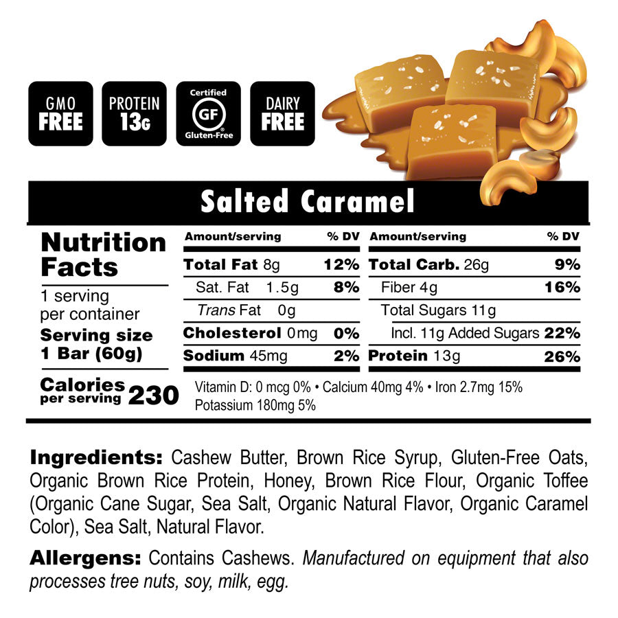 Bonk Breaker Plant Based Protein Bar - Salted Caramel, Box of 12