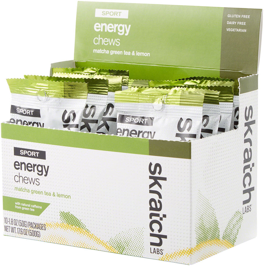 Skratch Labs Sport Energy Chews: Matcha Green Tea and Lemon, Box of 10