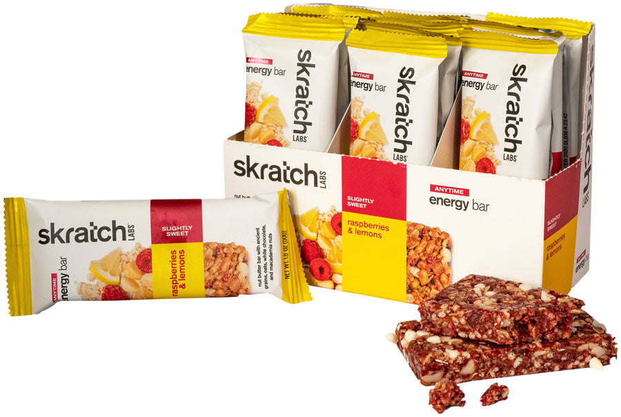 Skratch Labs Anytime Energy Bar: Raspberries and Lemon, Box of 12
