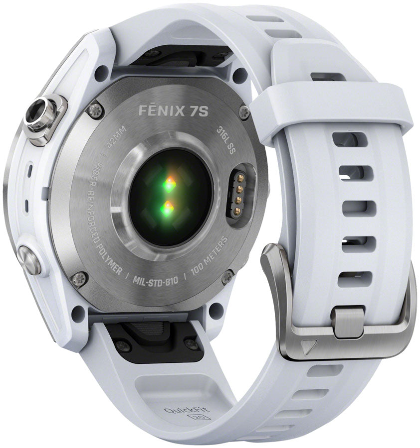 Garmin fēnix 7S GPS Smartwatch - 42mm, Silver Case, Whitestone Band