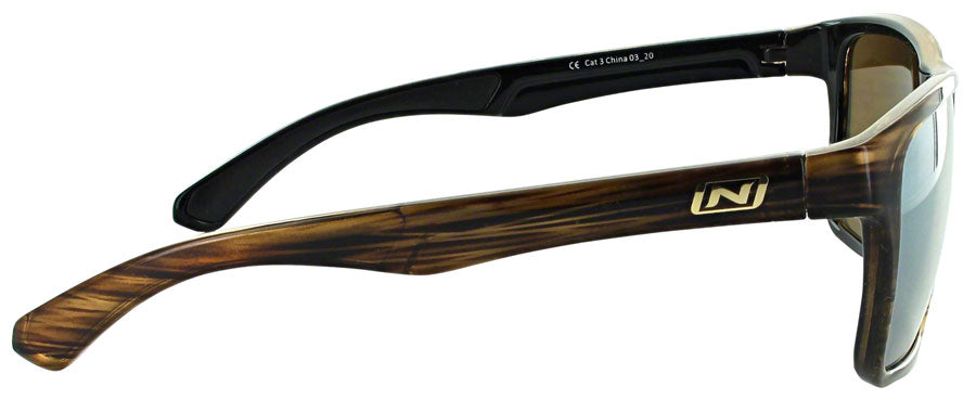 Optic Nerve Rumble Sunglasses - Shiny Driftwood Demi, Polarized Brown Lens with Silver Flash Mirror