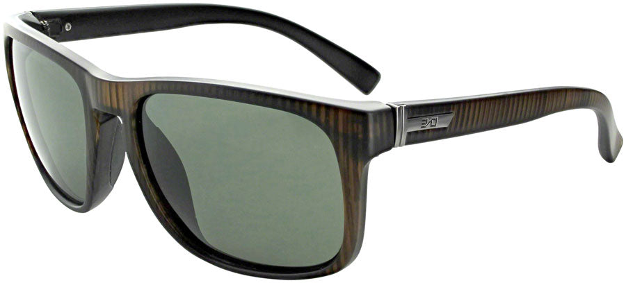 ONE Ziggy Polarized Sunglasses: Matte Vertical Driftwood Demi with Gray Lens