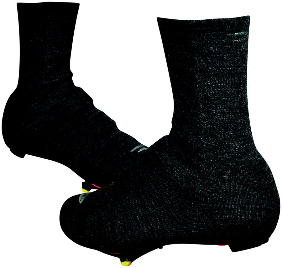 Defeet Slipstream Strada Shoe Cover: 5" Charcoal Wool SM/MD